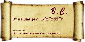 Breslmayer Cézár névjegykártya
